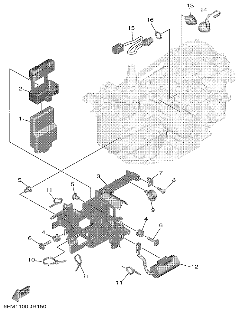 Yamaha F25G ELECTRICAL 1 parts diagram